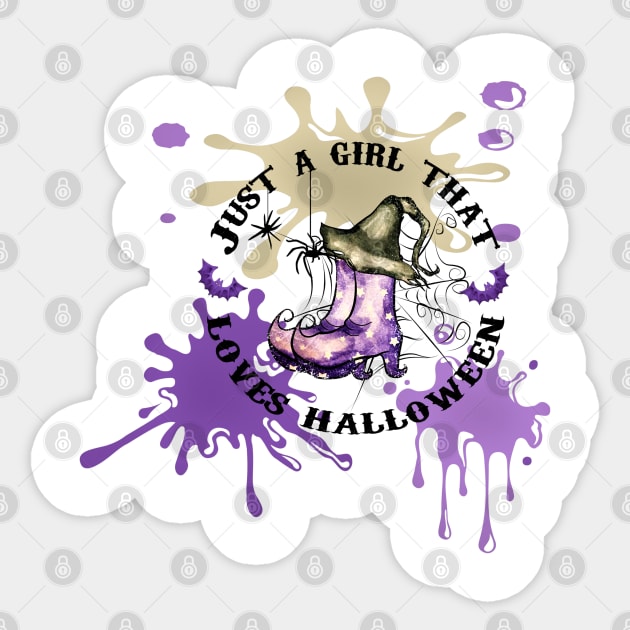 Just A Girl Who Loves Halloween Sticker by TeesFashion